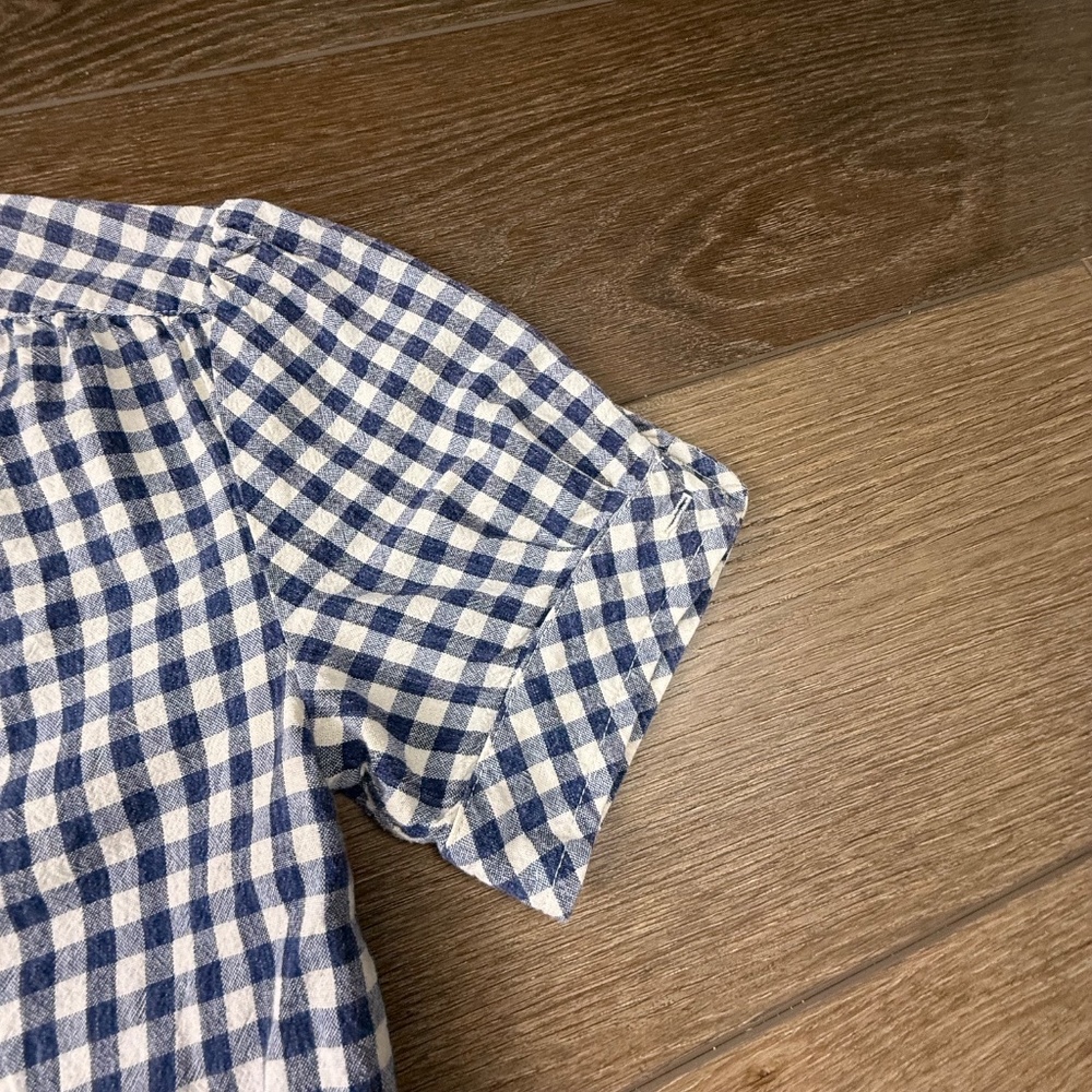Anthropologie The Podolls Gingham Short Sleeve Shirt Dress, Tie Front, Size XS - Picture 10 of 13